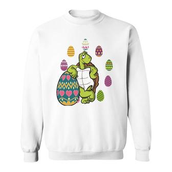 Turtle Egg Hunting Easter Day Cute Animal Boys Girls Kids Sweatshirt | Mazezy