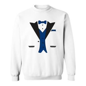 Tuxedo Halloween Wedding Groom Costume Blue Funny Sweatshirt | Mazezy
