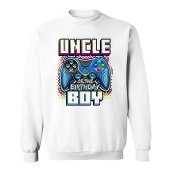 Uncle Of The Birthday Boy Matching Video Game Birthday Party Sweatshirt - Thegiftio UK