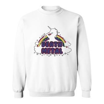 Unicorn Metal Rainbow Hilarious Cute Sweatshirt | Mazezy