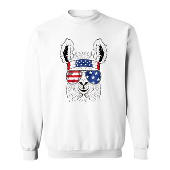 Usa Patriotic Llama July 4Th Alpaca Sweatshirt | Mazezy