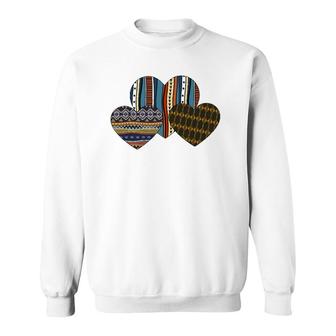 Valentine Three Hearts African American Valentine's Day Sweatshirt | Mazezy
