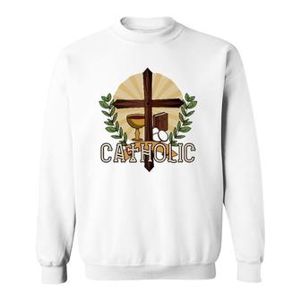 Venite Adoremus Catholic Believer God Pray Cross Gift Sweatshirt | Mazezy