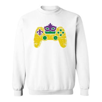 Video Game Controller Gamer E Sports Mardi Gras Carnival Sweatshirt | Mazezy