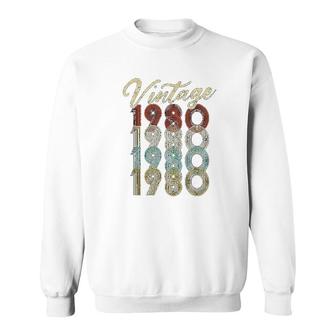 Vintage 1980 Retro Style Forty Years Old Born In 1980 Sweatshirt - Thegiftio UK
