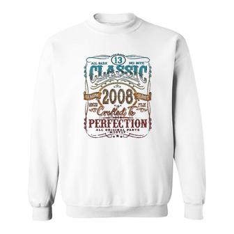 Vintage 2008 Gift 13 Years Old 13th Birthday Sweatshirt - Thegiftio UK