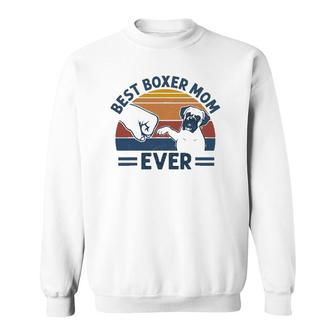 Vintage Best Boxer Mom Ever Bump Fit Boxer Dog Mother's Day Sweatshirt | Mazezy