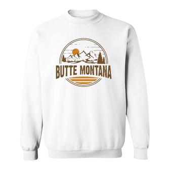 Vintage Butte Montana Mountain Hiking Souvenir Print Sweatshirt | Mazezy
