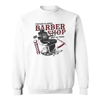 Vintage Classic Barber Shop Funny Gift Idea, Barber Sweatshirt | Mazezy