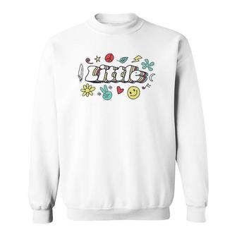 Vintage Little Love Peace Sorority Matching Little Sister Sweatshirt | Mazezy
