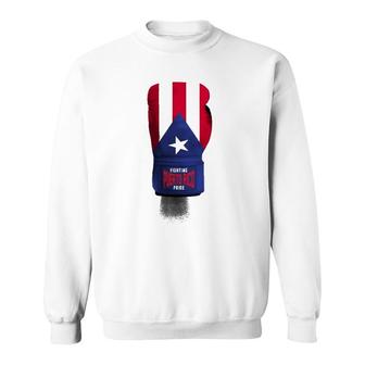 Vintage Puerto Rico Flag Boxing Gloves America Sweatshirt | Mazezy