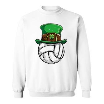 Volleyball St Patrick's Day Girls Boys Ball Leprechaun Gifts Sweatshirt | Mazezy
