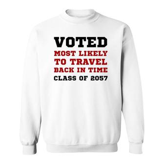 Voted Time Travel Funny Sweatshirt | Mazezy