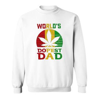 Weed Three Color Worlds Dopest Dad Funny Leaf Fashion For Men Women Sweatshirt - Seseable