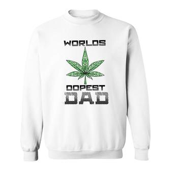 Weed Worlds Dopest Dad Funny Leaf Casual For Men Women Leaf Sweatshirt - Seseable