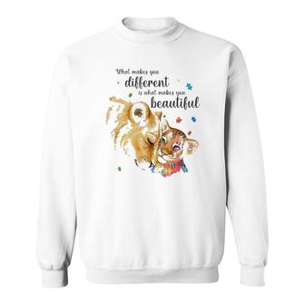 What Makes You Different Lion Mom Autism Child Awareness Sweatshirt | Mazezy