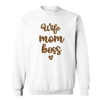 Wife Mom Boss Leopard Plaid Sweatshirt | Mazezy