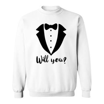 Will You Marry Me Sign Funny Gay Marriage Proposal Man Gift Sweatshirt | Mazezy