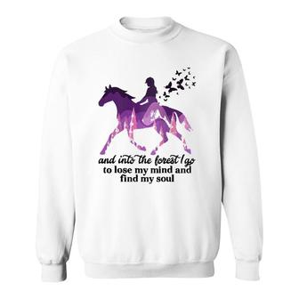 Womens And Into The Forest I Go To Lose My Mind Reiter Pferde Horse Raglan Baseball Tee Sweatshirt | Mazezy