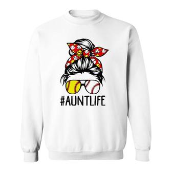 Womens Aunt Life Softball Baseball Funny Mother's Day Sweatshirt | Mazezy UK