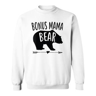 Womens Bonus Mama Mom Bear Best Stepmom Mother's Day Gift Sweatshirt | Mazezy