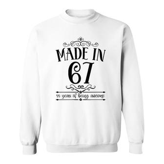 Womens Born In 1967 55 Years Old Made In 1967 55Th Birthday V-Neck Sweatshirt | Mazezy
