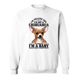 Womens Chihuahua Mom Said I'm A Baby Funny Chihuahua Dog Sweatshirt | Mazezy