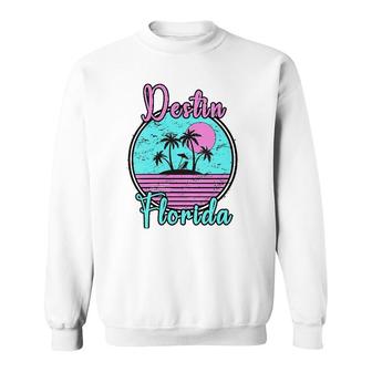 Womens Destin Florida Fl Beach Travel Souvenir Gift V-Neck Sweatshirt | Mazezy