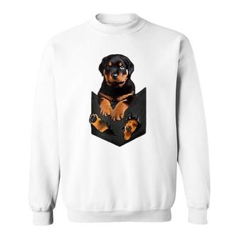 Womens Dog Lovers Gifts Rottweiler In Pocket Funny Dog Rottweiler Sweatshirt | Mazezy