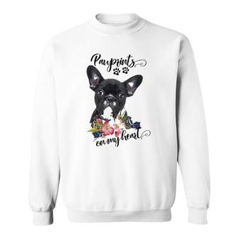 Womens French Bulldog Frenchie Mom Frenchie Mama Black Frenchie V-Neck Sweatshirt | Mazezy