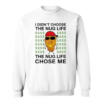 Womens Funny Nug Life Chicken Nugget V-Neck Sweatshirt | Mazezy