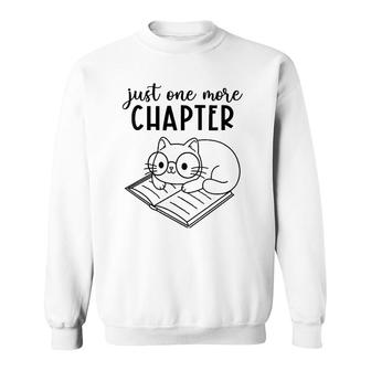 Womens Funny Reading Quote For Book Lovers Just One More Chapter V-Neck Sweatshirt | Mazezy