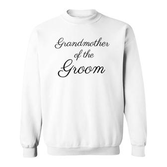 Womens Grandmother Of The Groom, Black Font Wedding & Bridal V-Neck Sweatshirt | Mazezy DE