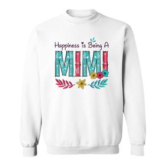 Womens Happiness Is Being A Mimi Mother's Day Gift Grandma Sweatshirt | Mazezy