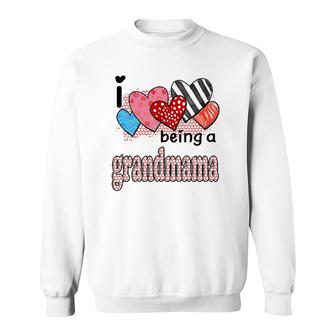 Womens I Love Being A Grandmama Cute Hearts Gifts Sweatshirt | Mazezy DE