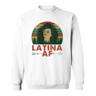 Womens Latina Af Vintage Retro Latinas For Latino Women V-Neck Sweatshirt | Mazezy