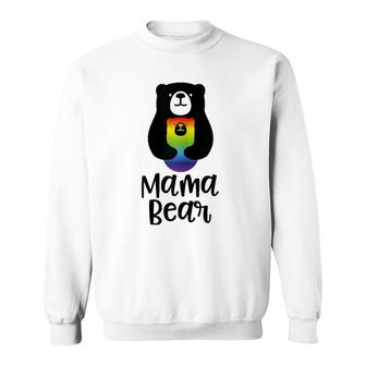 Womens Lgbt Mom Mama Bear Mothers Gift Rainbow Sweatshirt | Mazezy