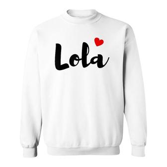 Womens Lola Red Heart Grandmother Filipino Black Text Sweatshirt | Mazezy UK