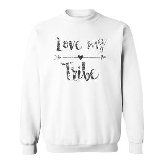 Womens Love My Tribe Mom Bride Team Reunion Gift Matching Set V-Neck Sweatshirt | Mazezy