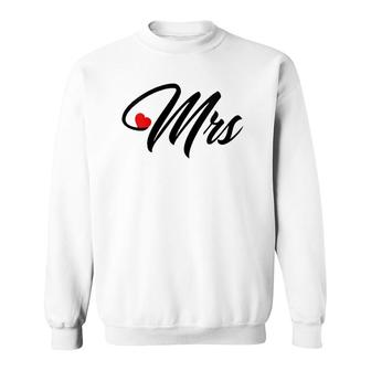 Womens Matching Mr & Mrs Married Couple Gifts Mister And Misses V-Neck Sweatshirt | Mazezy