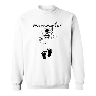 Womens Mommy To Bee Funny Pregnancy Announcement First Time Mom Sweatshirt | Mazezy