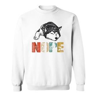 Womens Nope Siberian Husky Dog Breed Sweatshirt | Mazezy