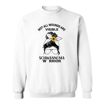Womens Not All Wounds Are Visible Schwannoma Awareness Sweatshirt | Mazezy