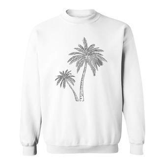 Womens Palm Tree Art Cute Tropical Desert Print Sweatshirt | Mazezy