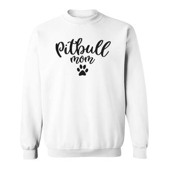Womens Pitbull Mom Dog Paw Pittie Dog Mother Gift Sweatshirt | Mazezy