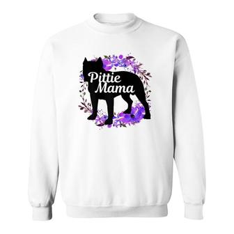 Womens Pitbull Mom Pittie Mama Dog Lover Funny Mother's Day Gift Sweatshirt | Mazezy