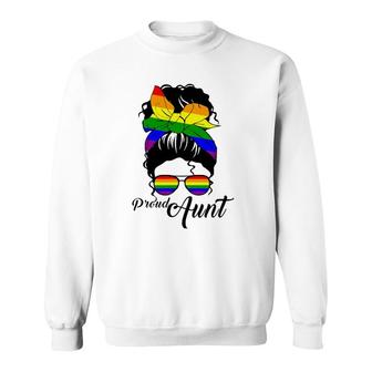 Womens Proud Aunt Mother's Day Gay Pride Lgbt-Q Sweatshirt | Mazezy