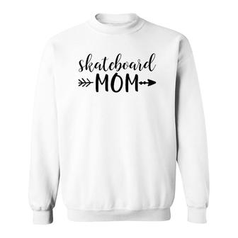 Womens Skateboard Mom Arrow In Black Text Skater Gift Sweatshirt | Mazezy