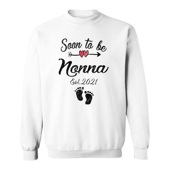 Womens Soon To Be Nonna Mother's Day For Mom Pregnancy Sweatshirt | Mazezy