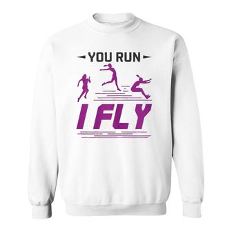 Womens Track And Field Long Jump Athlete Cool Saying Sweatshirt | Mazezy